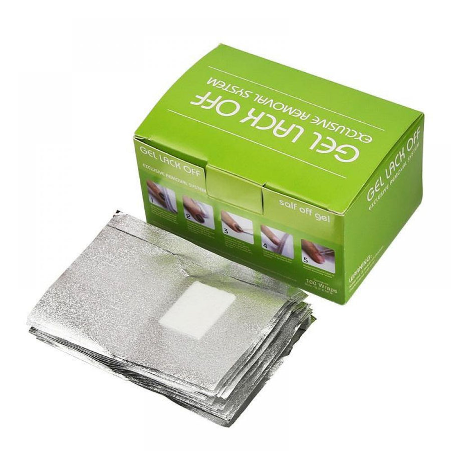 Papelotes de Alumínio com Algodão para Remover Verniz Gel 100 un