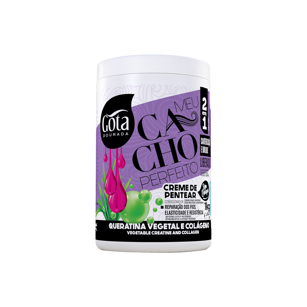 Gota Dourada Meu Cacho Perfeito Creme Queratina Vegetal e Colagénio 1 kg