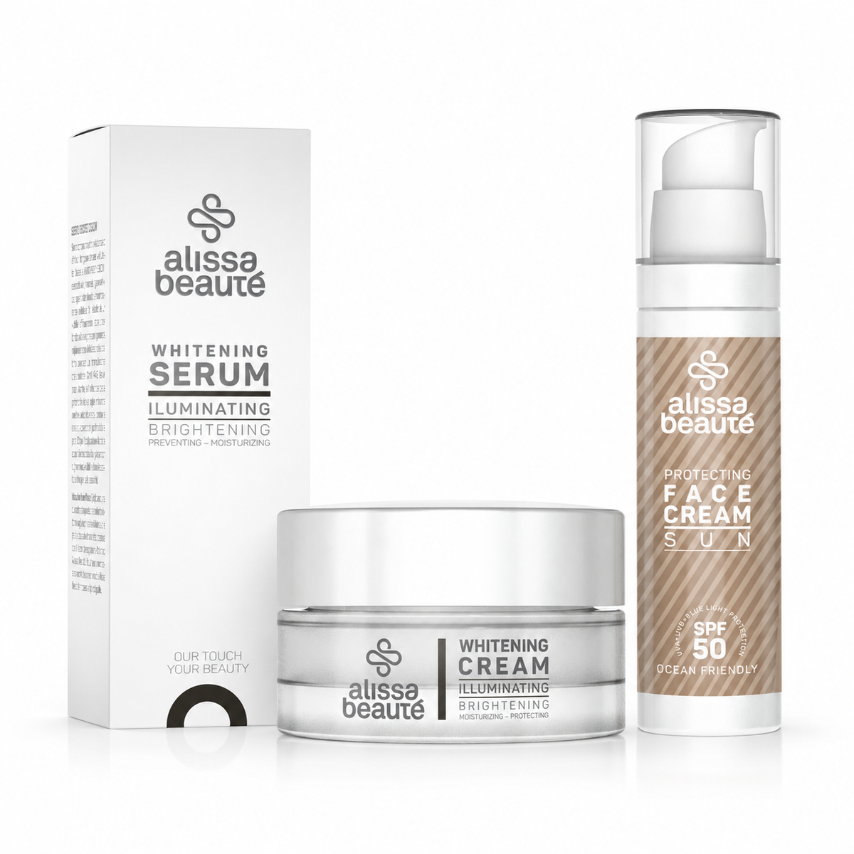 Alissa Beauté Kit Tom Uniforme — Sérum, Creme e SPF50