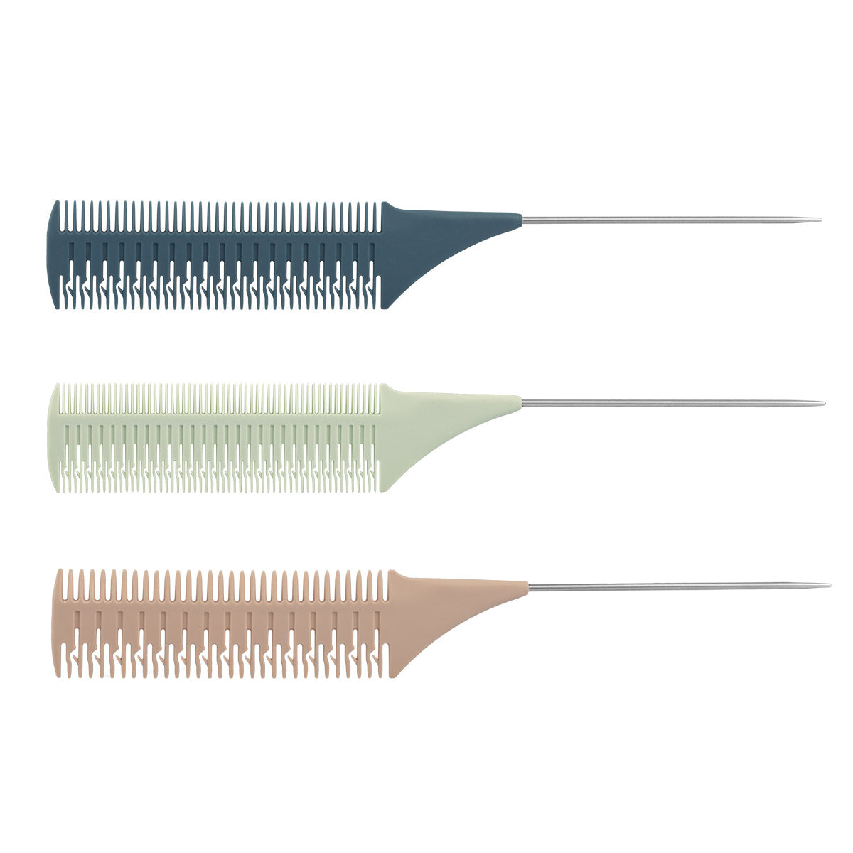Labor Pro Split Combs Pentes de Madeixas com Cabo Metálico — 3 Unidades