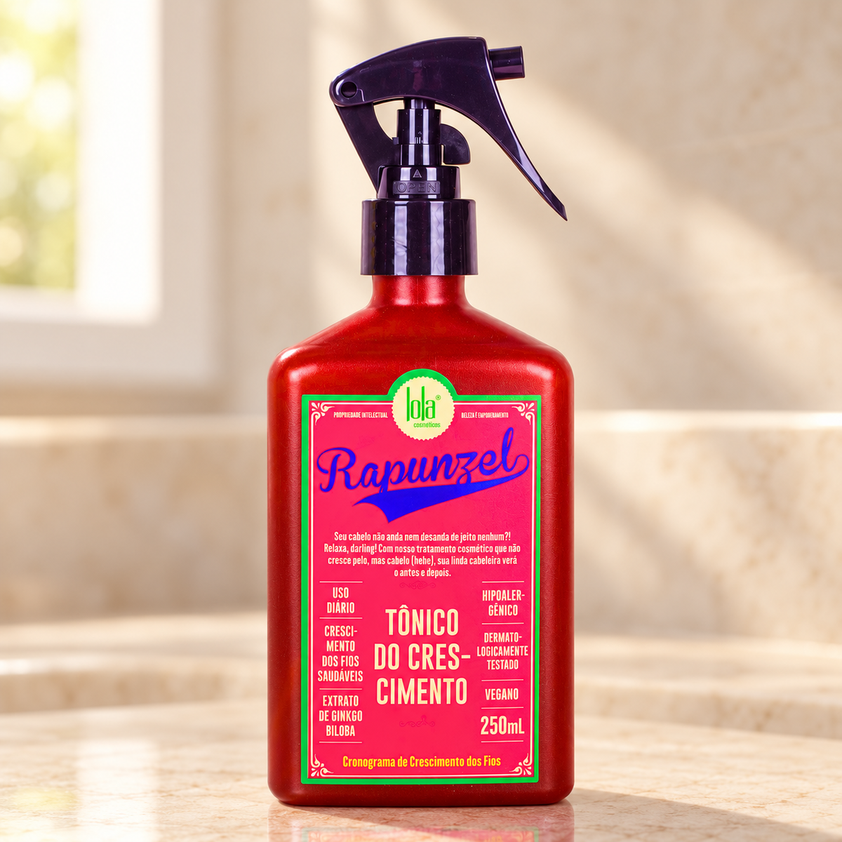 Lola Rapunzel Tónico do Crescimento 250 ml — apresentação em ambiente