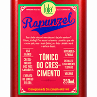 Lola Rapunzel Tónico do Crescimento 250 ml — pormenor do rótulo frontal