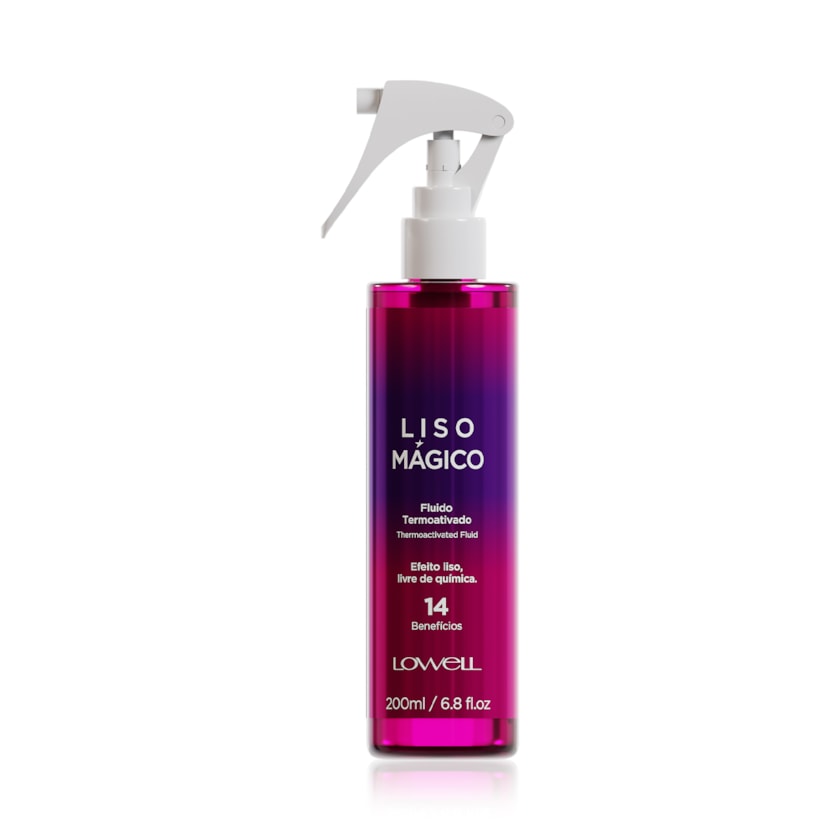 Lowell Liso Mágico Fluido Termoativado 200 ml — embalagem, fotografia oficial