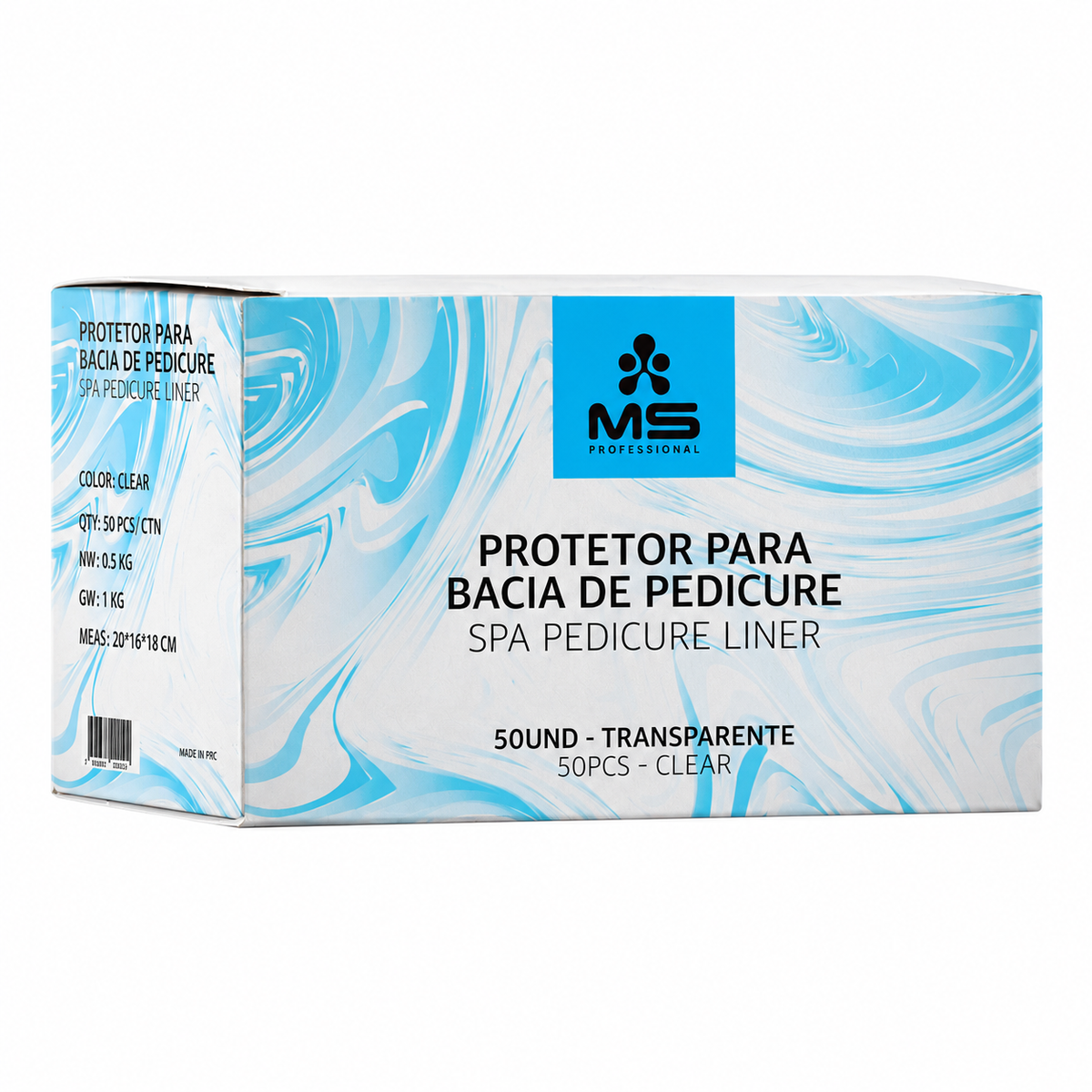 MS Professional Protetor de Bacia de Pedicure 90 cm 50 Unidades