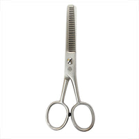 Tesoura Mundial Bronze BC-346 de 5 polegadas, com duas lâminas dentadas para desbaste.