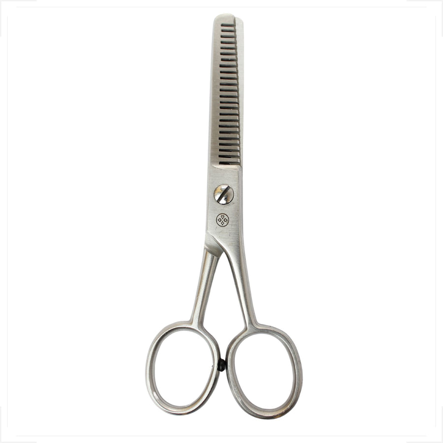 Tesoura Mundial Bronze BC-346 de 5 polegadas, com duas lâminas dentadas para desbaste.