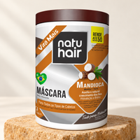 NatuHair Máscara Mandioca 1 kg — embalagem em cenário de estúdio