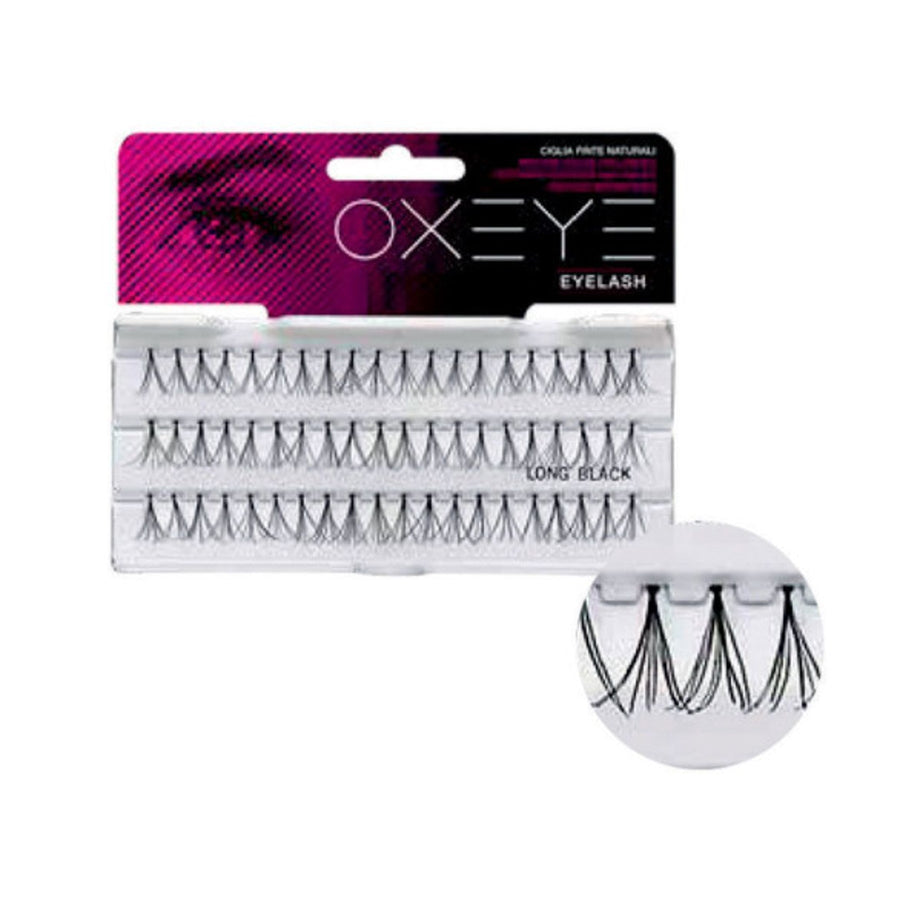 Oxeye Pestanas Individuais Longas Pretas — 60 Unidades — produto completo sobre fundo branco