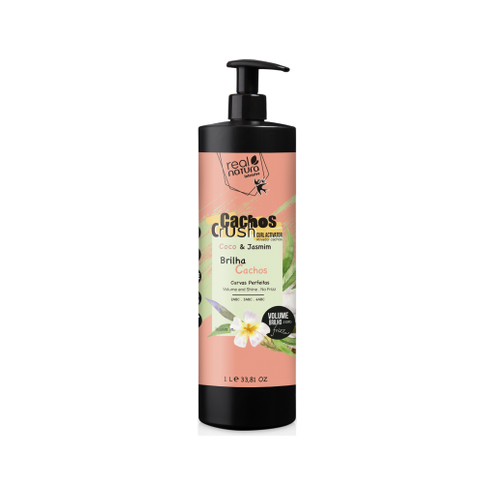 Real Natura Cachos Crush Ativador de Caracóis Coco e Jasmim 1 L