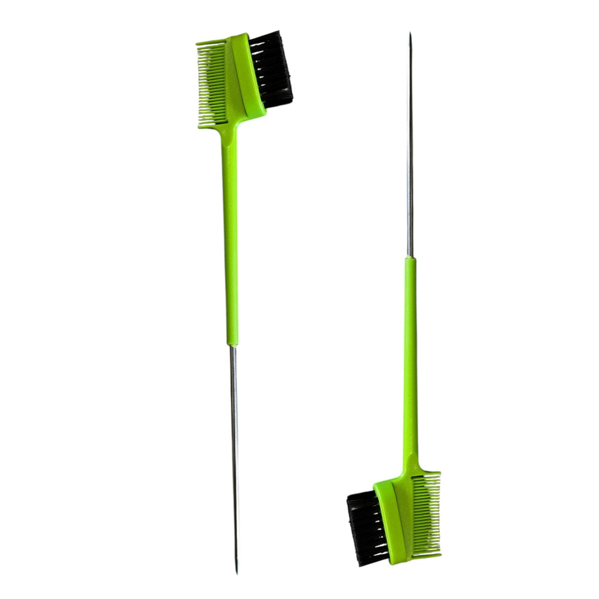 Reino Afro Escova Baby Hair com Pente e Ponta Metálica — Verde