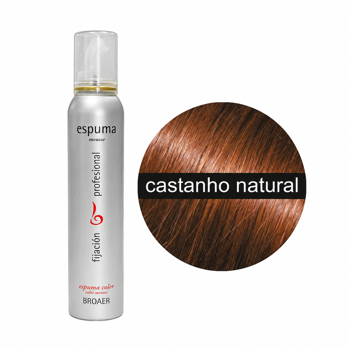 Broaer Espuma de Cor Castanho Natural 200 ml