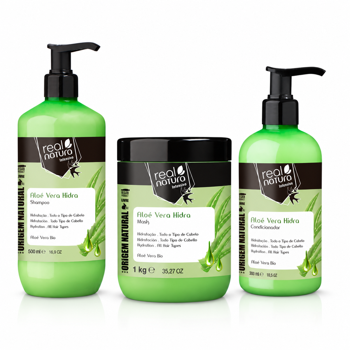 Real Natura Rotina Aloé Vera Hidra — Cabelo Seco e Desembaraço