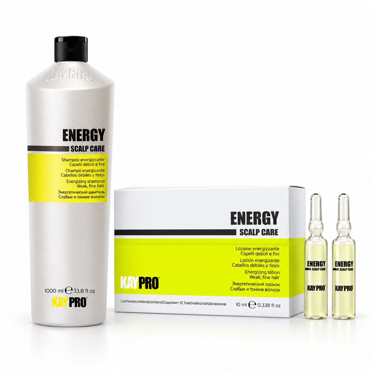 Kaypro Rotina Energy — Champô e Ampolas para Cabelo Fragilizado