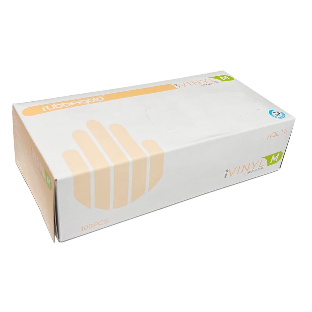 Rubbergold Luvas de Vinil Sem Pó M 100 Unidades
