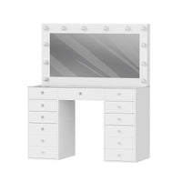 Toucador Hollywood branco de 13 gavetas — vista completa em fundo branco