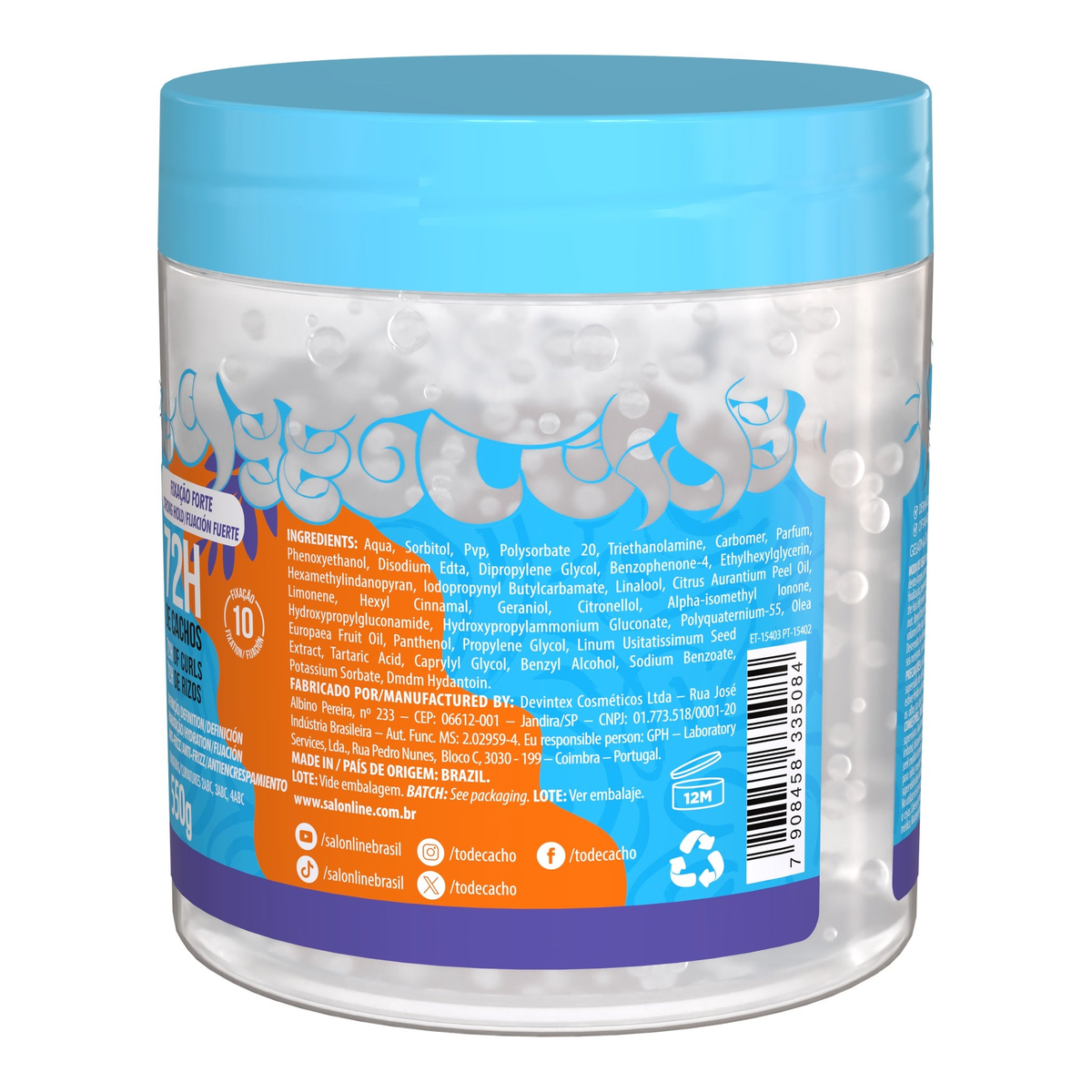 Salon Line Gelatina Definição Natural 550 g — ingredientes da embalagem europeia