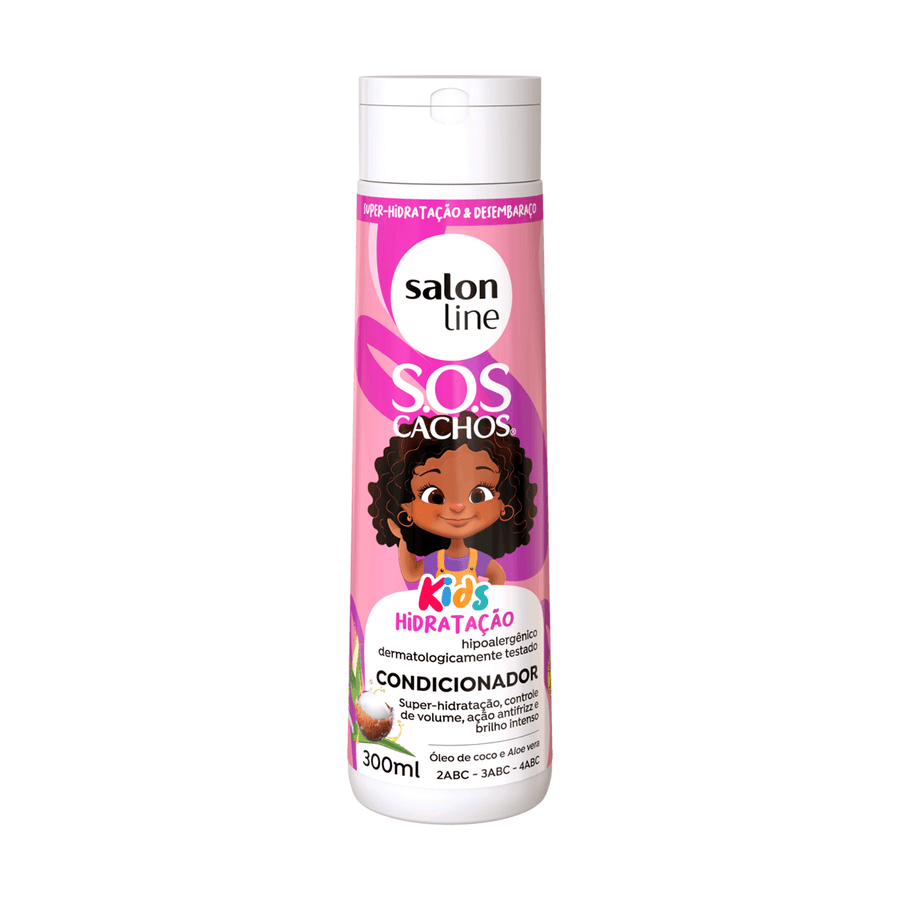 Salon Line SOS Cachos Kids Hidratação — frente do frasco300ml.