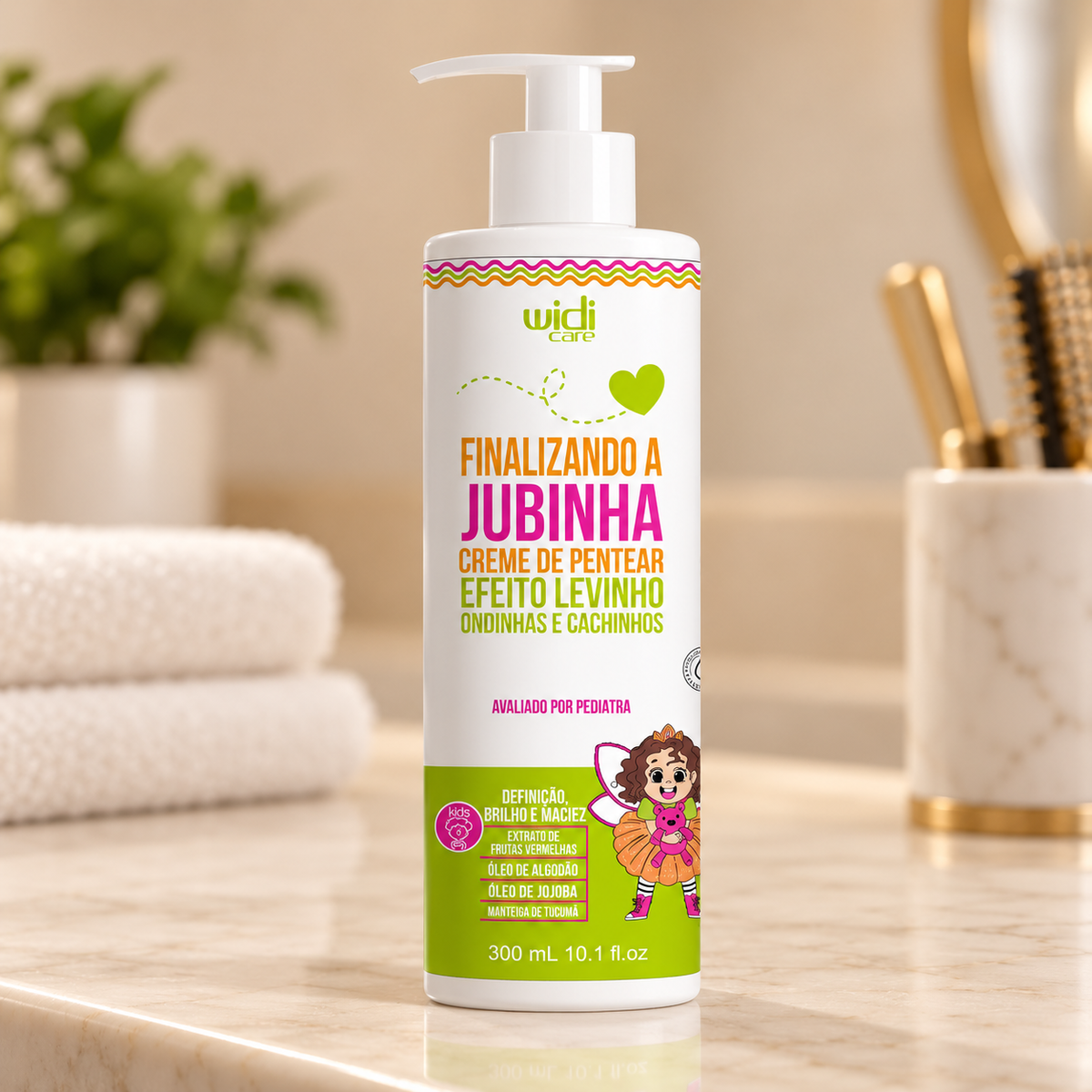 Creme para Pentear Finalizando a Jubinha Efeito Leivinho 300ml - Widi Care — ambientação ilustrativa