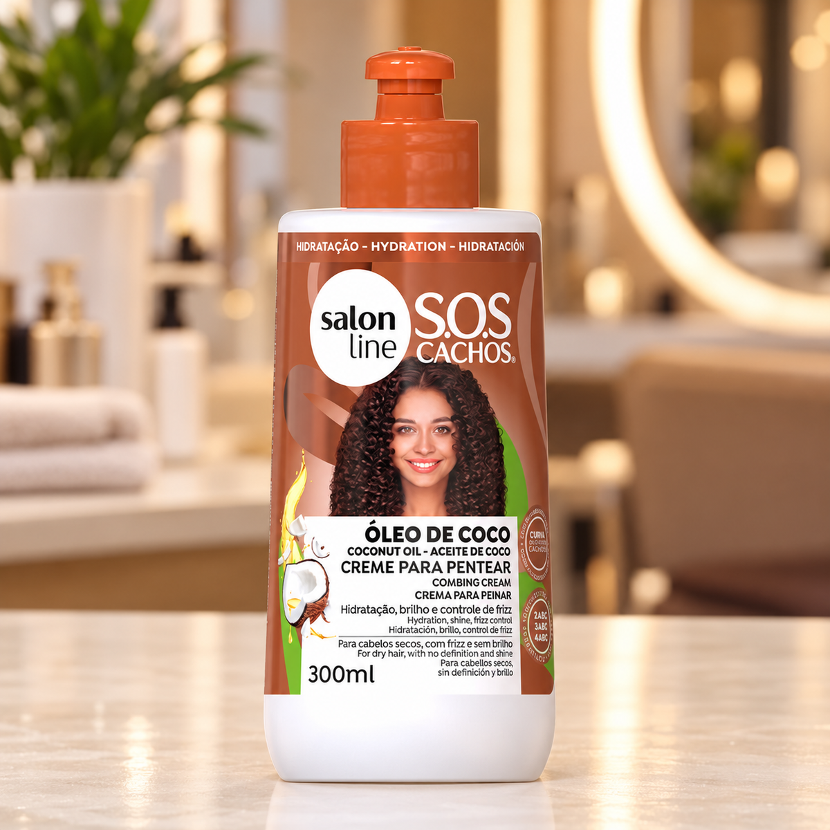 Salonline S.O.S Coco Creme de Pentear 300ml — ambientação ilustrativa