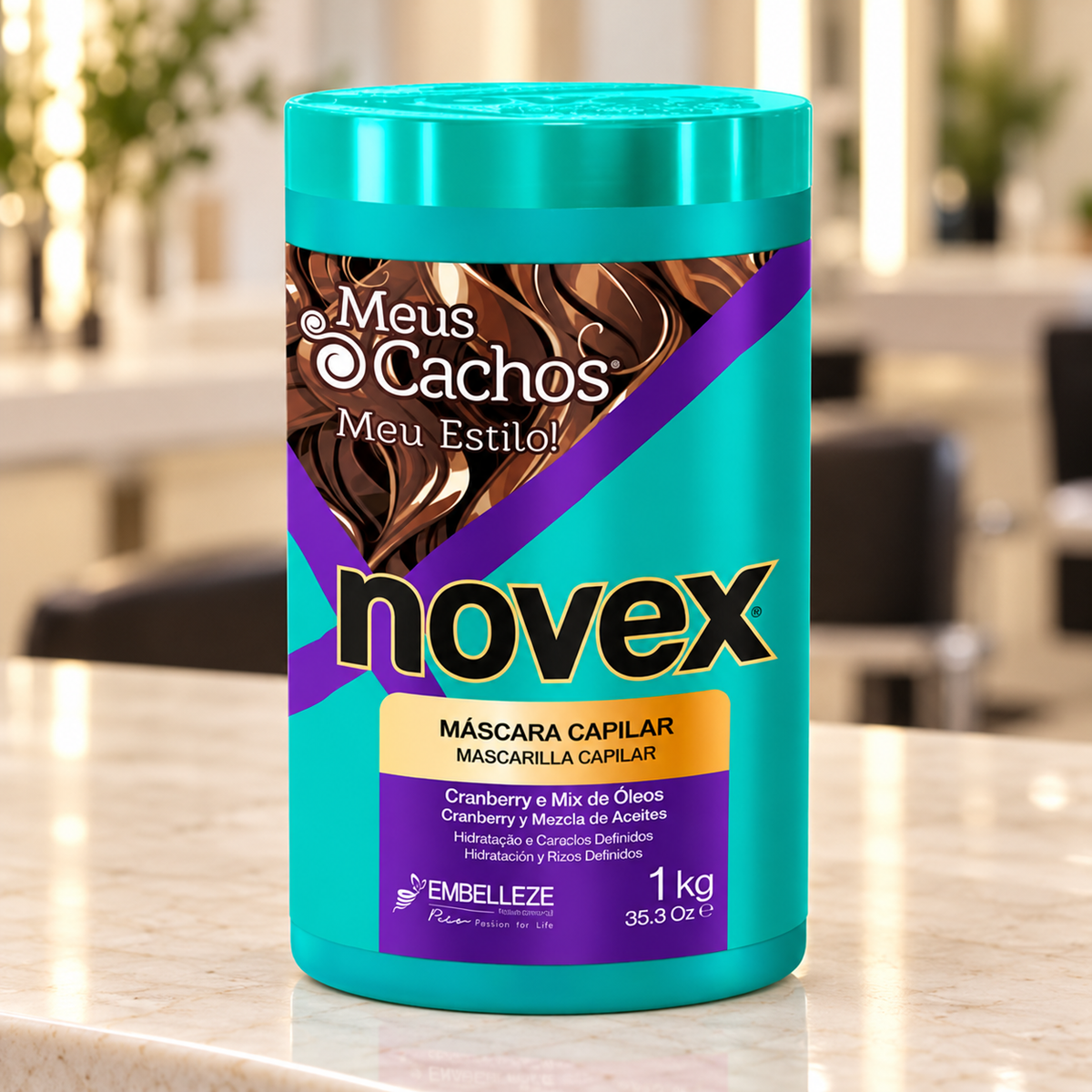 Novex Meus Cachos Máscara 1kg — ambientação ilustrativa
