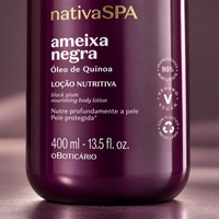 O Boticário Nativa Spa Loção Hidratante Ameixa Negra 400ml — detalhe da embalagem