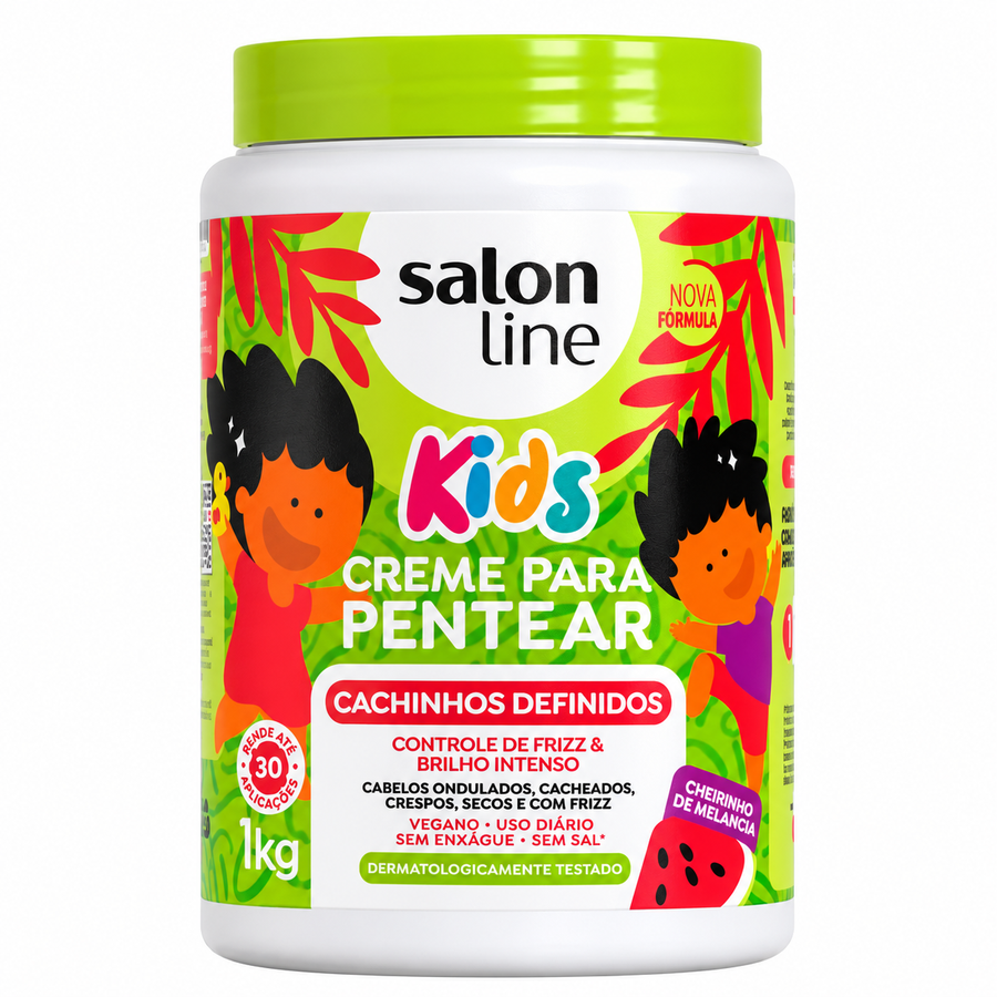 Creme Para Pentear Kids Cachinhos Definidos 1kg -SalonLine — embalagem, imagem recriada