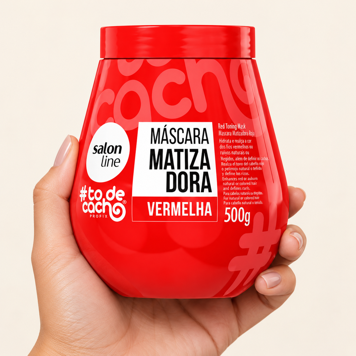 #TODECACHO MASCARA MATIZADORA VERMELHA 500G — ambientação ilustrativa