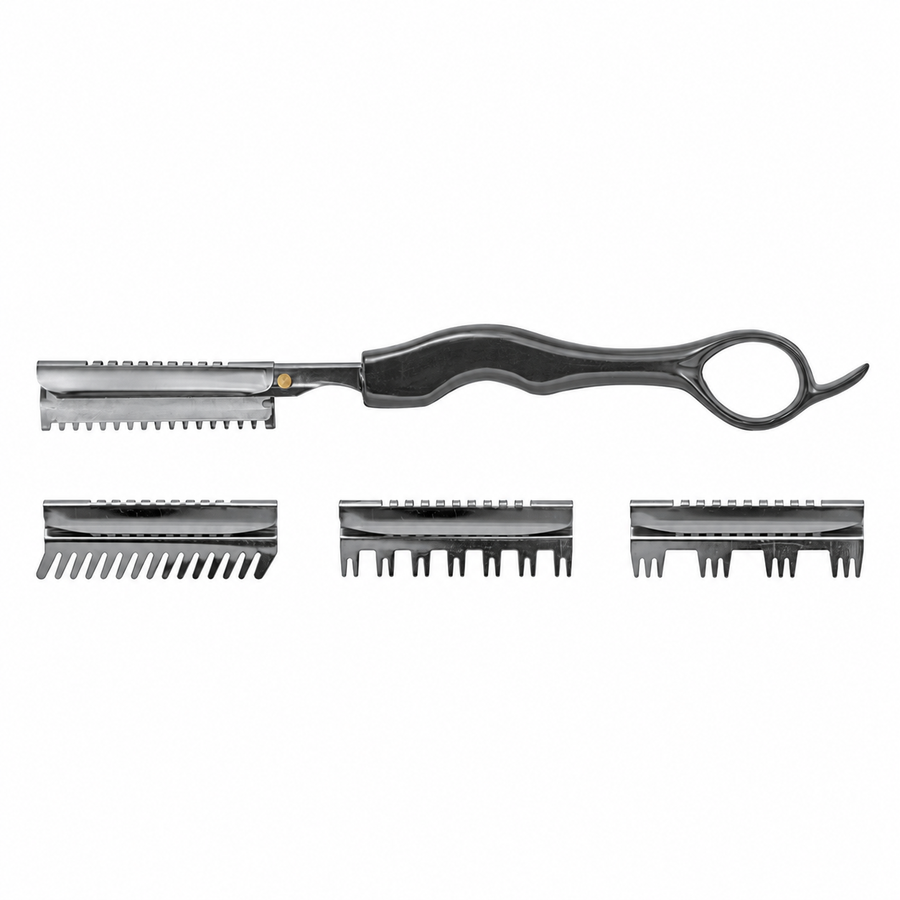 Ripar Platinum Hair Shaper Navalha de Corte com 4 Pentes