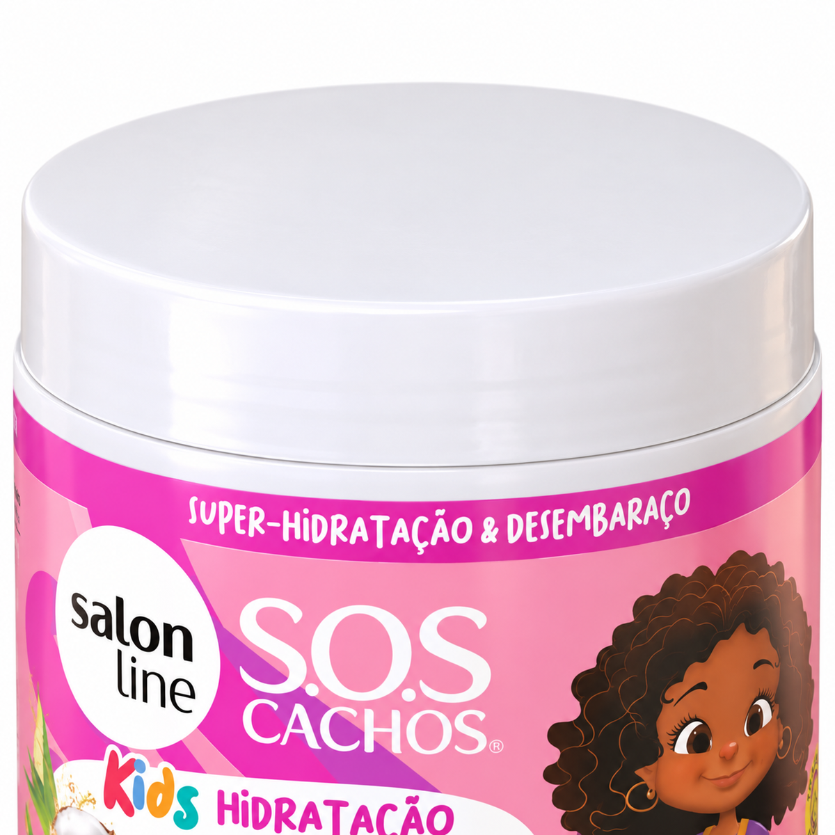 Salon Line S.O.S Cachos Kids Máscara 500 g — detalhe da tampa