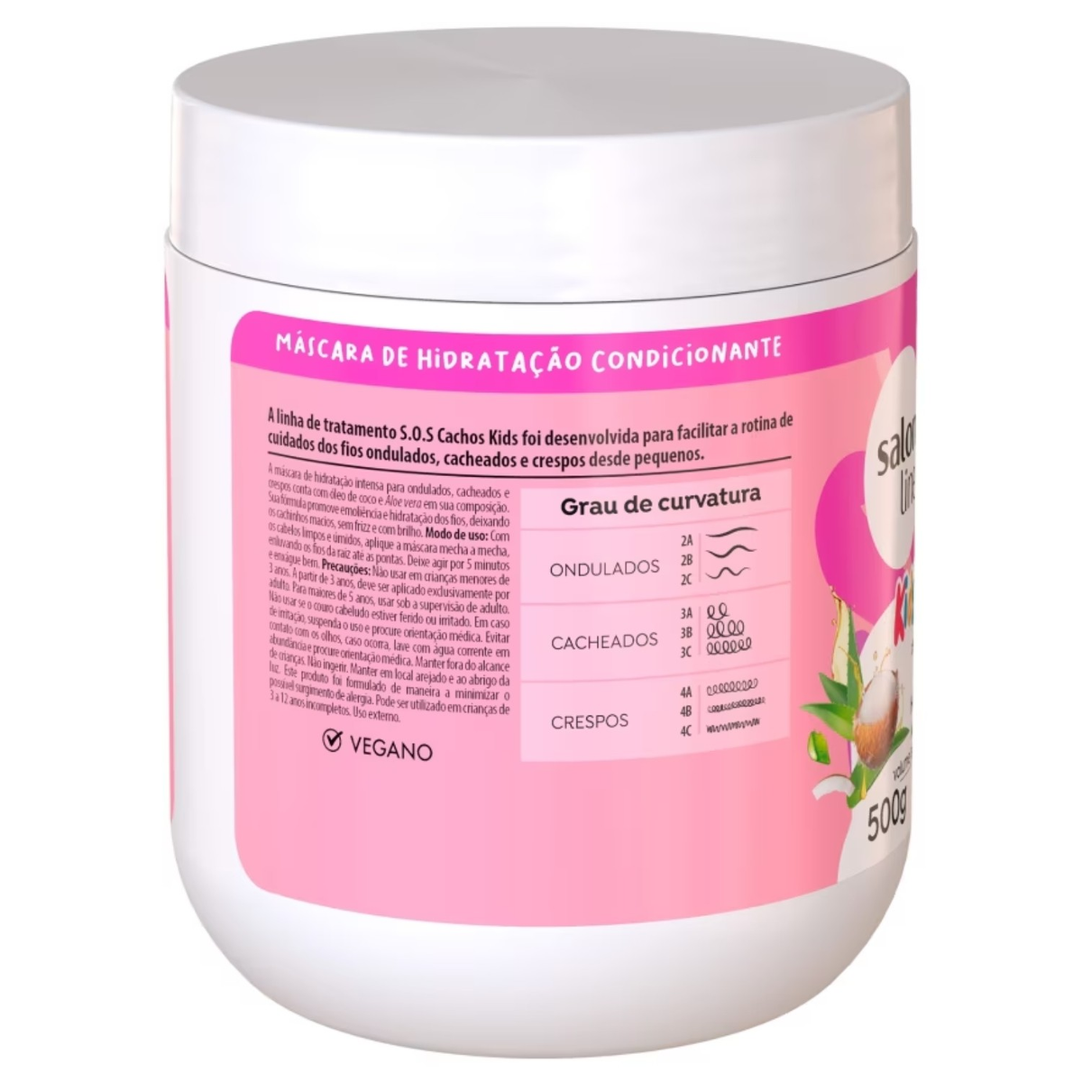 Salon Line S.O.S Cachos Kids 500 g — verso da embalagem