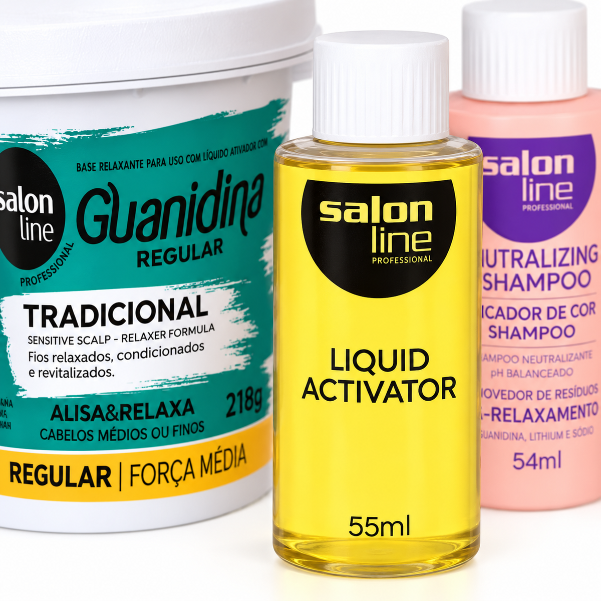Salon Line Guanidina Tradicional Kit Regular 218 g — detalhe do ativador 55 ml