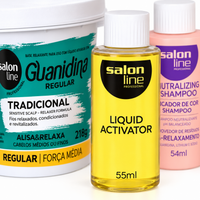 Salon Line Guanidina Tradicional Kit Regular 218 g — detalhe do ativador 55 ml