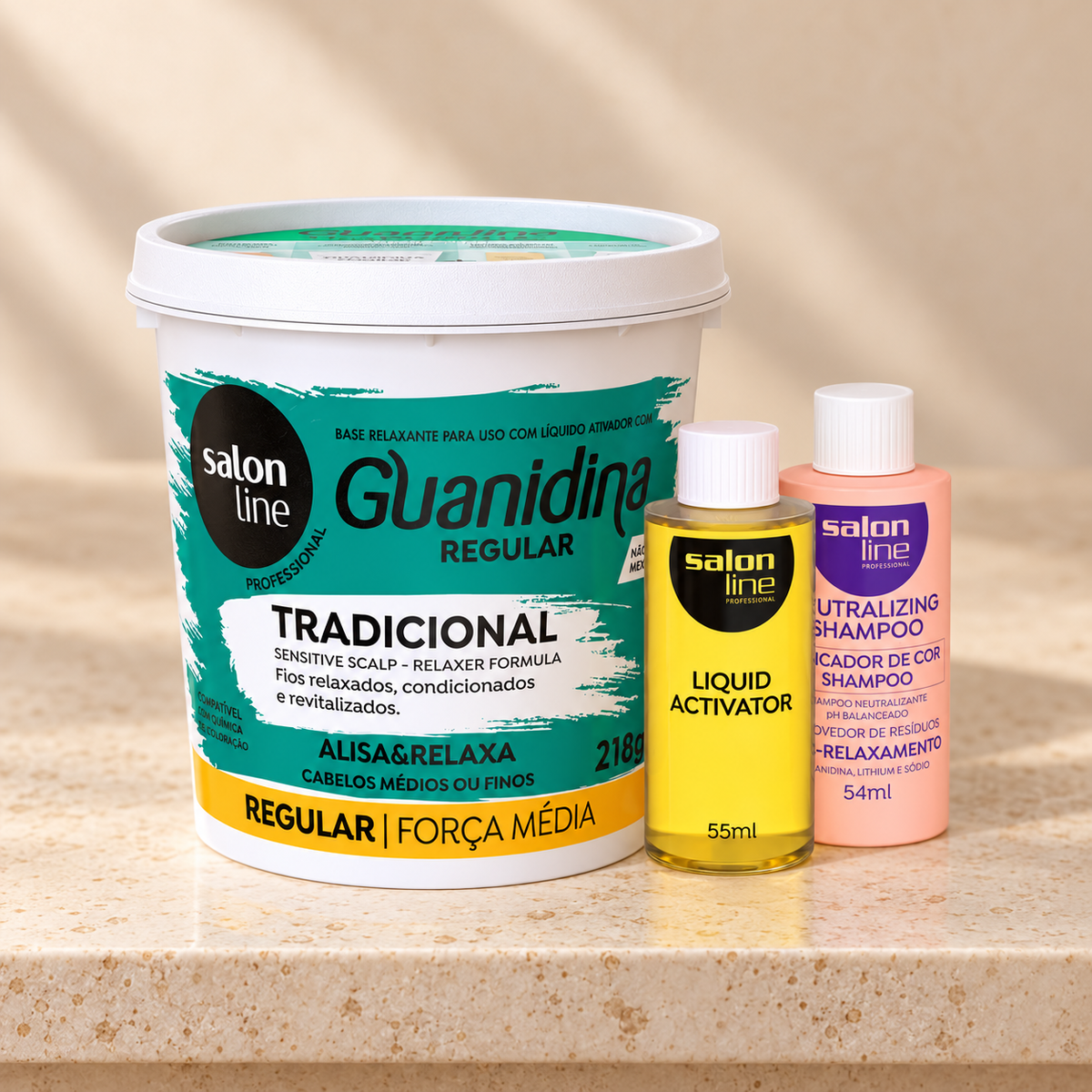 Salon Line Guanidina Tradicional Kit Regular 218 g — apresentação do kit