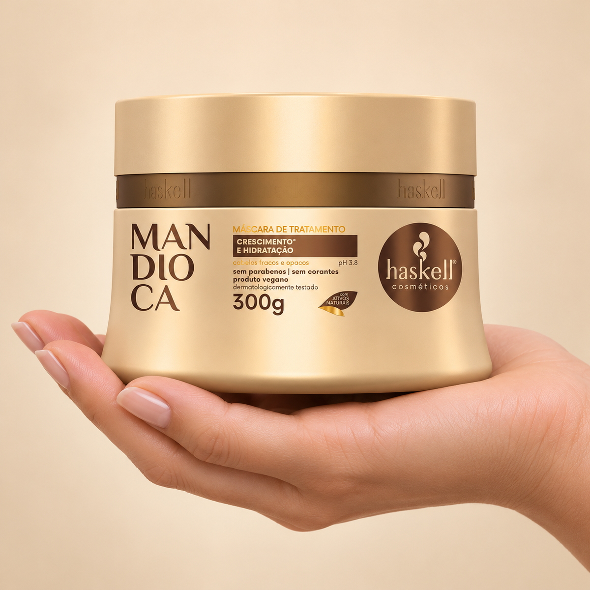Haskell Mandioca Máscara 300g — embalagem na mão