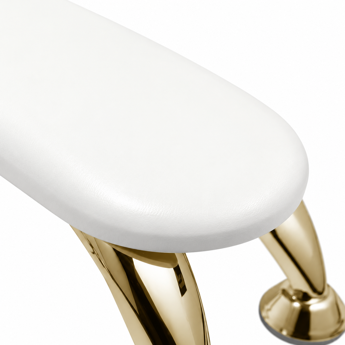 Salon Care apoio de braço branco e dourado — detalhe da almofada
