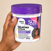 Salon Line SOS Cachos Gelatina Mix Óleos 400g — embalagem na mão