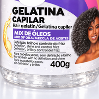 Salon Line SOS Cachos Gelatina Mix Óleos 400g — detalhe do formato