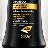 Haskell Shampoo Cavalo Forte 300ml — detalhe do formato