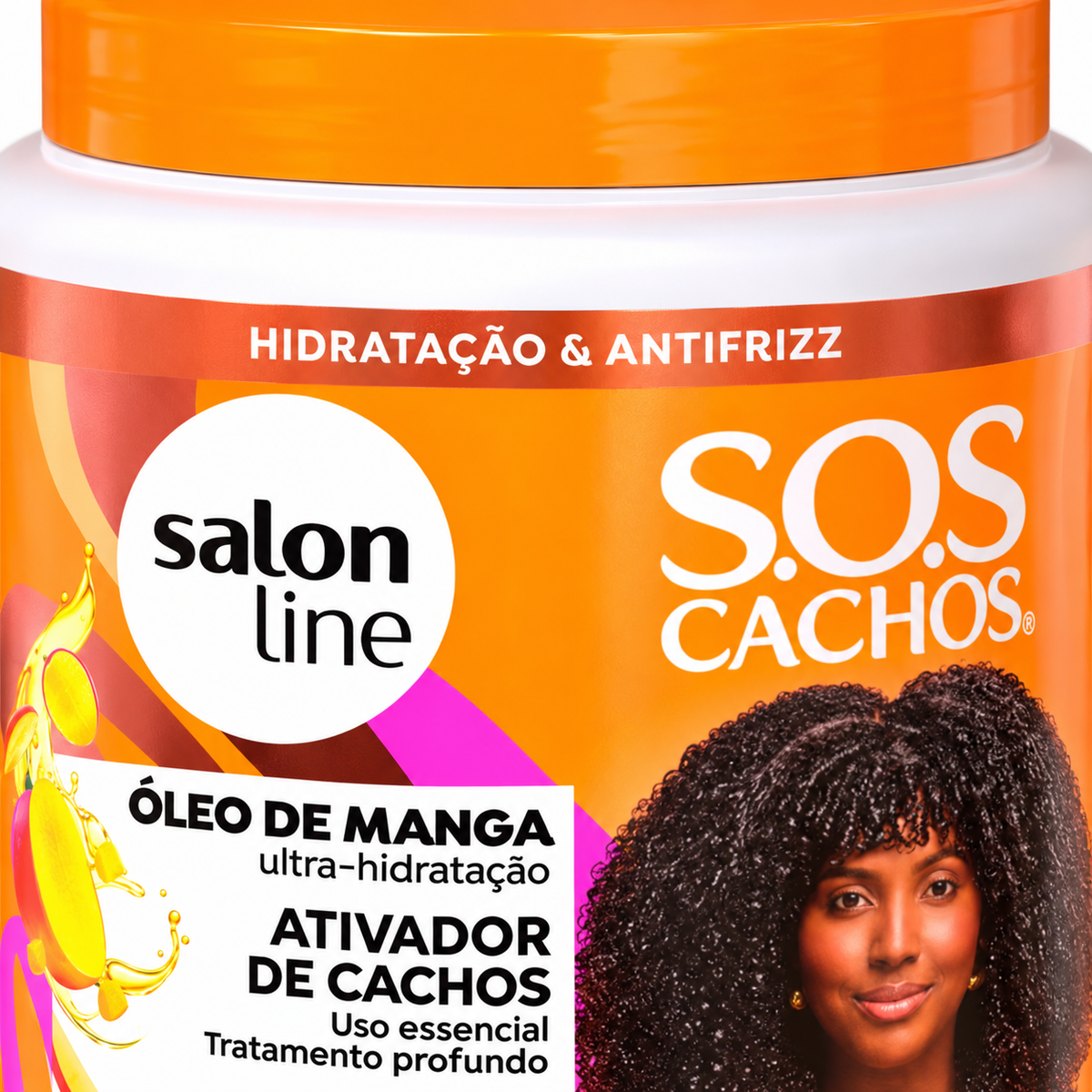 Salon Line SOS Ativador Cachos Óleo Manga 1kg — dettaglio etichetta. Immagine illustrativa generata con IA.