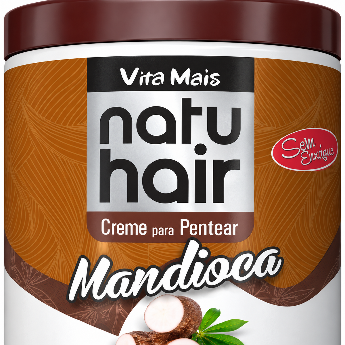 Creme de Pentear de Mandioca 1Kg - Natuhair — dettaglio etichetta. Immagine illustrativa generata con IA.