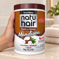 Creme de Pentear de Mandioca 1Kg - Natuhair — confezione in ambiente neutro. Immagine illustrativa generata con IA.