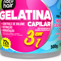 NatuHair Gelatina S.O.S 3 Em 1 500g - NatuHair — dettaglio formato 500 g. Immagine illustrativa generata con IA.