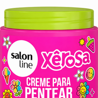 Salon Line Xêrosa Vibes POP Creme de Pentear 800g — dettaglio marchio. Immagine illustrativa generata con IA.