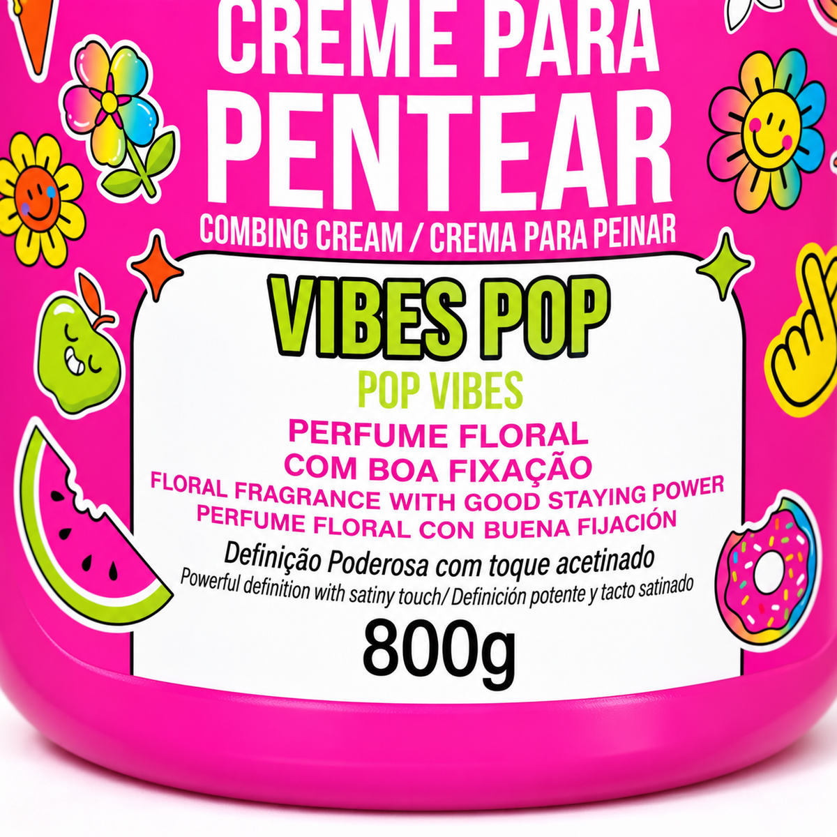 Salon Line Xêrosa Vibes POP Creme de Pentear 800g — dettaglio formato 800 g. Immagine illustrativa generata con IA.