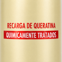Gota Dourada Máscara Recarga de Queratina 1 kg – pormenor do rótulo para cabelos quimicamente tratados
