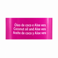 Salon Line SOS Cachos Kids Creme para Pentear 300 ml – pormenor do rótulo com óleo de coco e Aloe vera