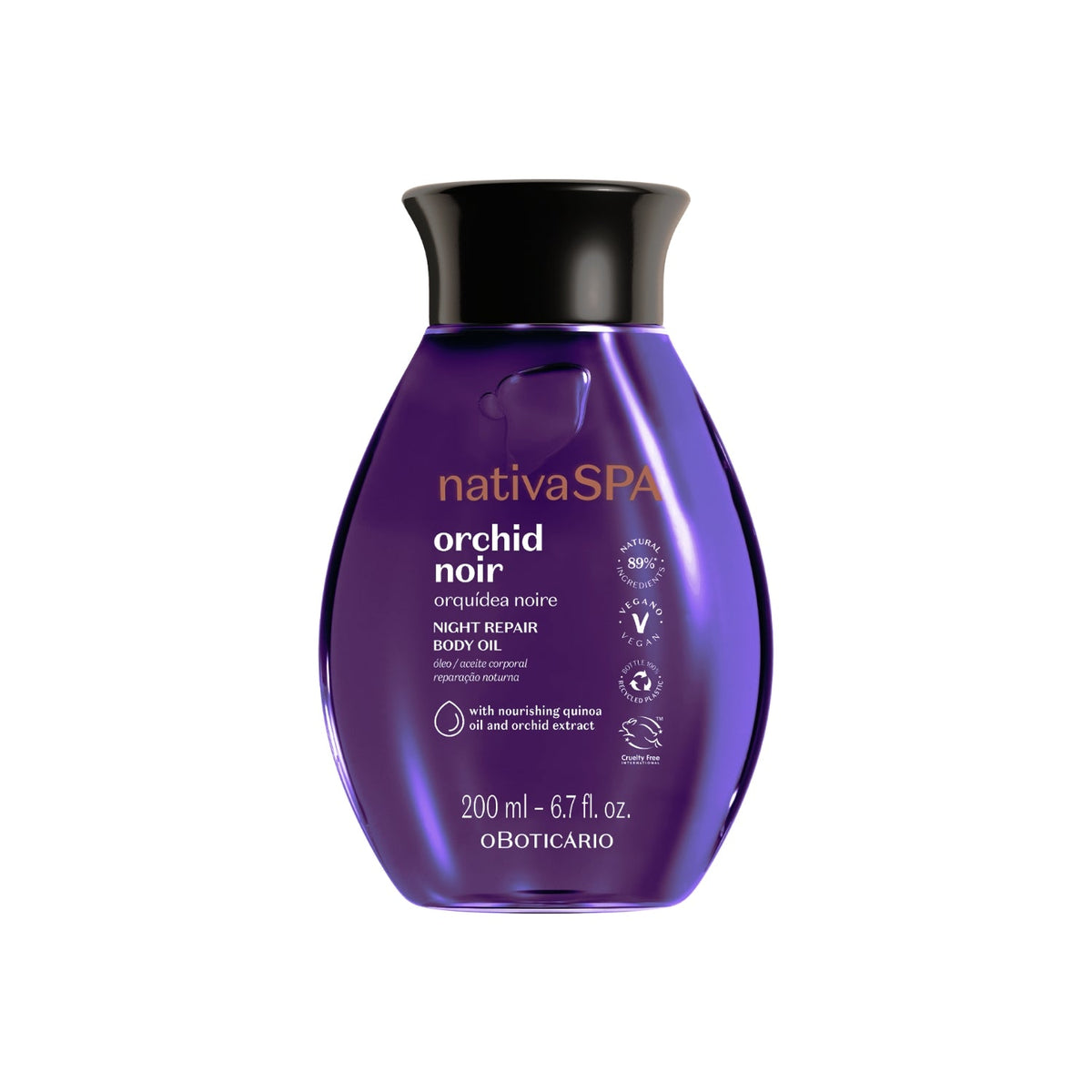 Nativa SPA Orchid Noir Óleo Corporal 200 ml – embalagem vista de frente
