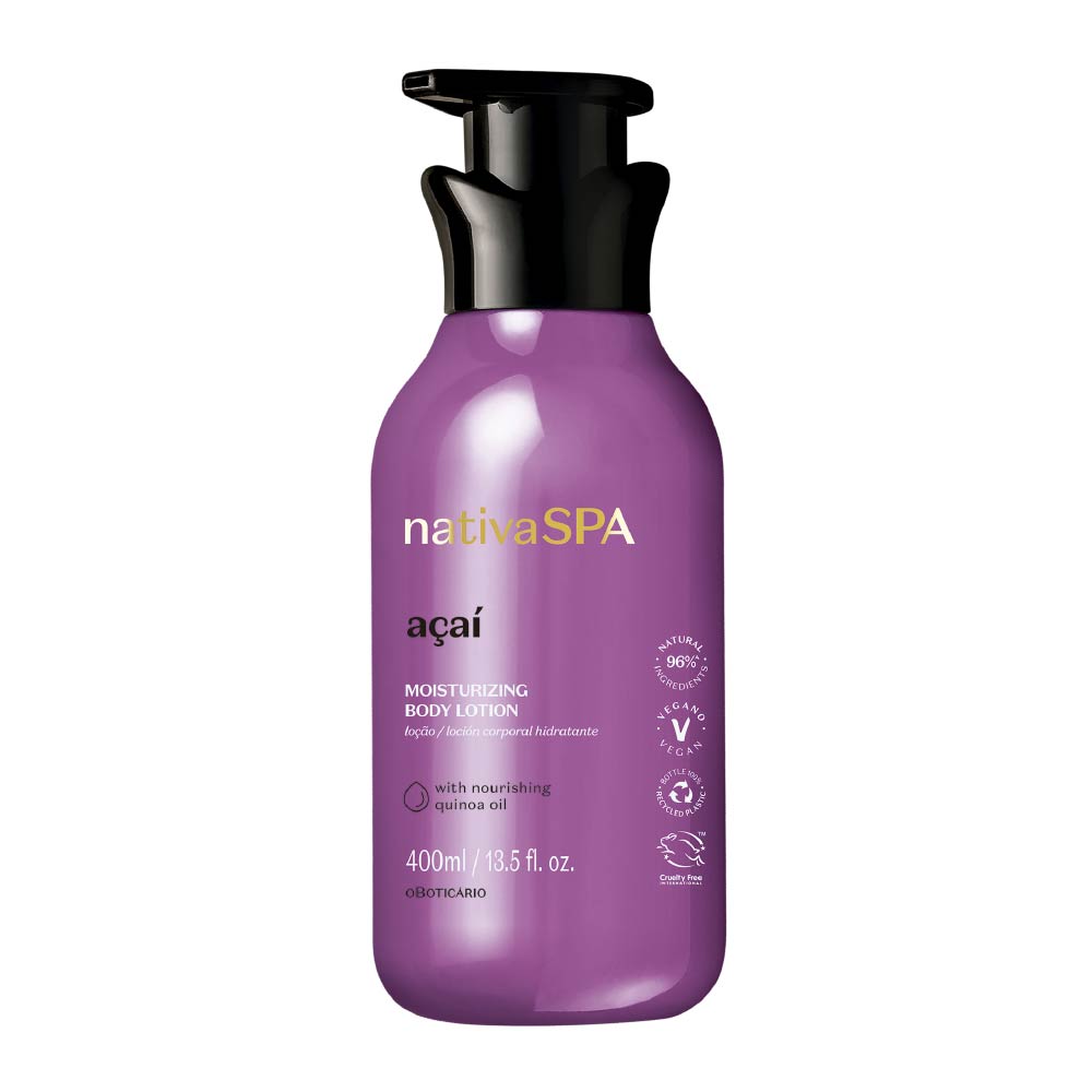 O Boticário Nativa Spa Açaí Körperlotion 400 ml – Verpackung von vorn