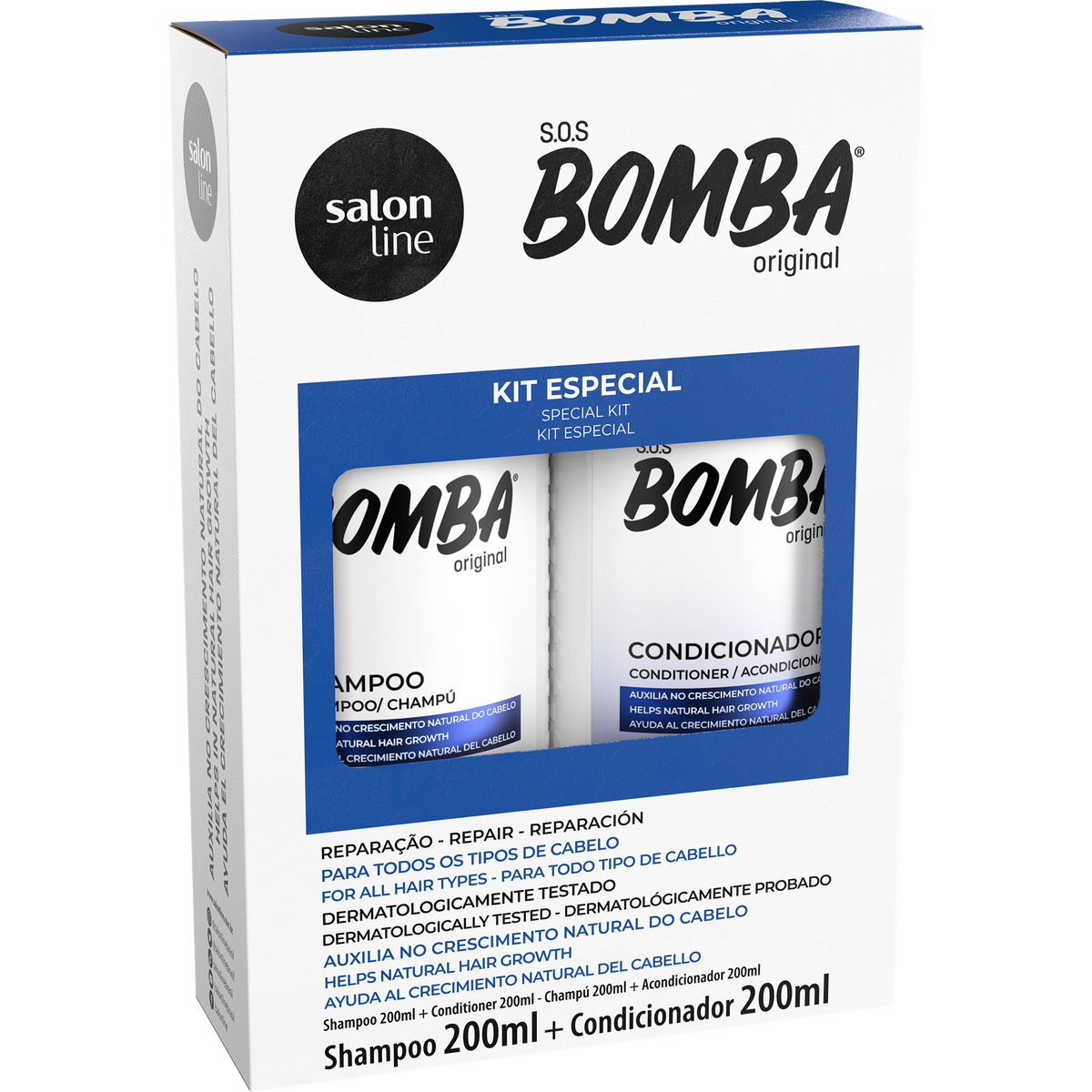 Salon Line Kit SOS Bomba Original Shampoo 200 ml + Condicionador 200 ml – frente