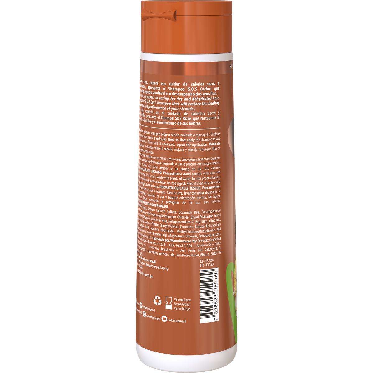 Salon Line SOS Cachos Coco Shampoo 300ml — verso da embalagem